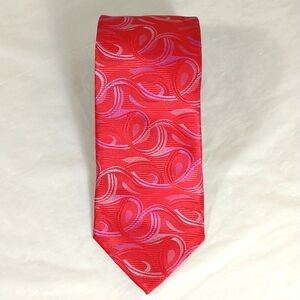 Barberni ROMA, 100% silk red woven men's tie.